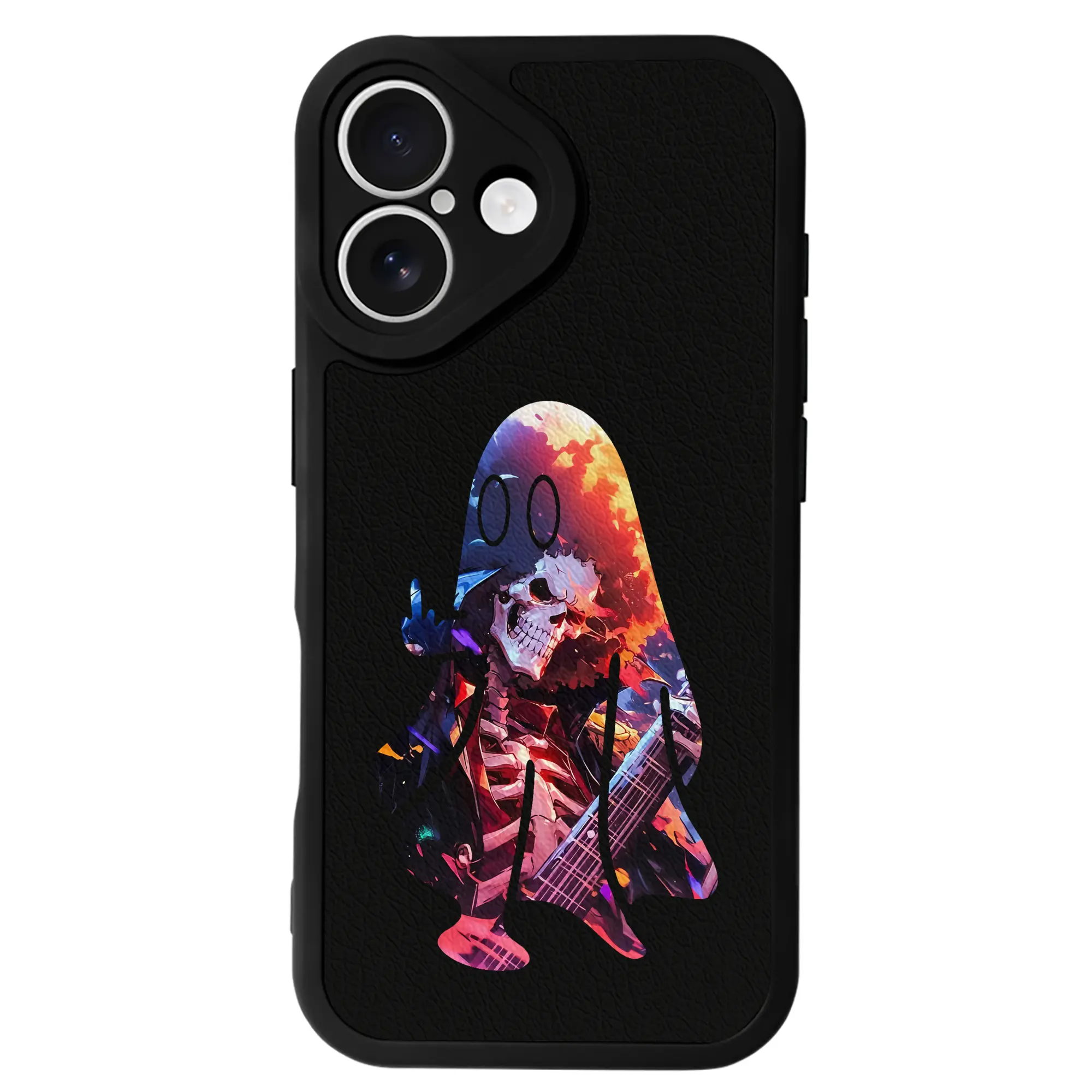 ワンピース グッズ ブルック - IPhone 16シリーズ対応 ・ シリコンスマホケース ・ レザー調 ・ 高精度フィット ・ 耐衝撃 ・ ワイヤレス充電対応 ・ 精密カット